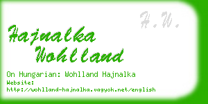 hajnalka wohlland business card